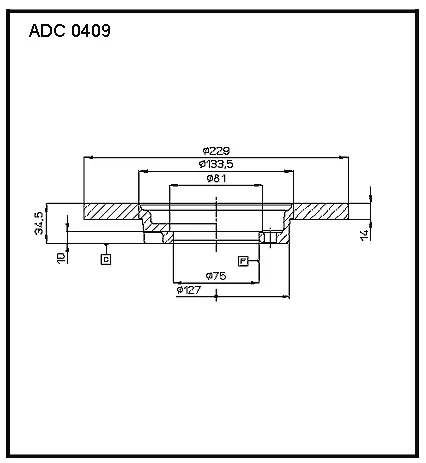 Тормозной диск ALLIED NIPPON ADC0409 65 EG38 1441277237