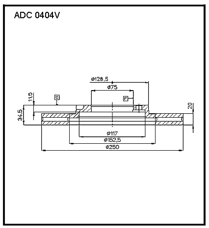 Тормозной диск ALLIED NIPPON ADC0404V PQAWZ P 1441277238