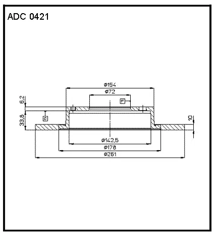 Тормозной диск ALLIED NIPPON 1 VT8D7 1441277242 ADC0421