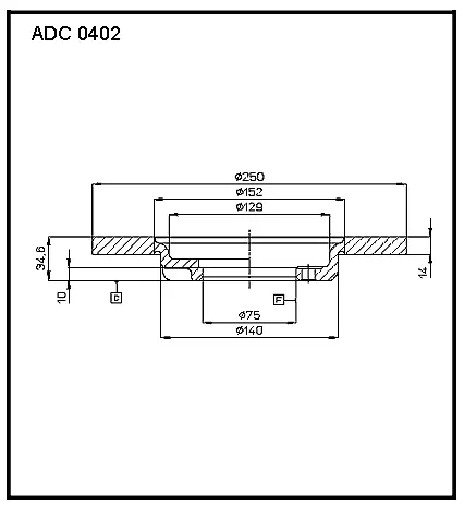 Тормозной диск ALLIED NIPPON 1441277244 GEDW RB ADC0402