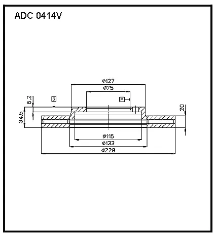Тормозной диск ALLIED NIPPON ZKC 1BA ADC0414V 1441277245