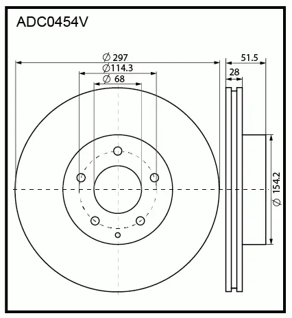 Тормозной диск ALLIED NIPPON 1441277246 ADC0454V Z3 11H изображение 0