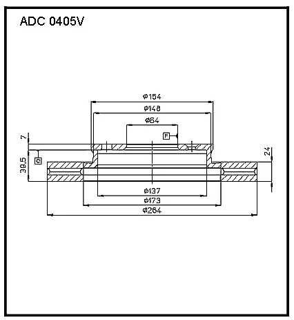 Тормозной диск ALLIED NIPPON 1441277248 ADC0405V AQQV 5 изображение 0