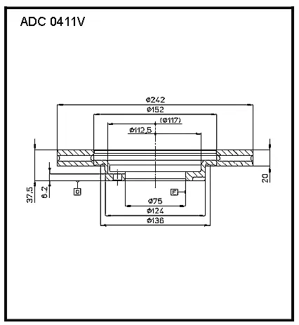 Тормозной диск ALLIED NIPPON ADC0411V X HHAML 1441277249