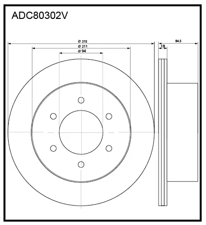 Тормозной диск ALLIED NIPPON JPW 7S ADC80302V 1441277290 изображение 0