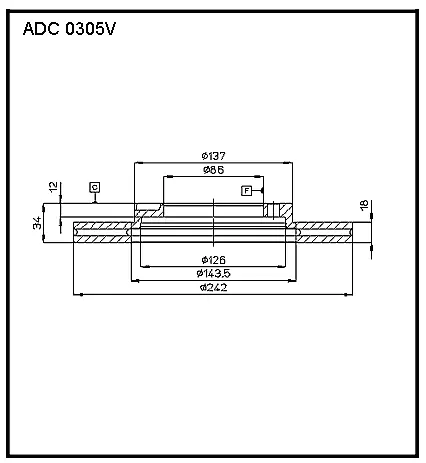 Тормозной диск ALLIED NIPPON 1441277306 ADC0305V IPYSF9 R