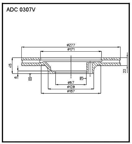 Тормозной диск ALLIED NIPPON 1441277316 QJ JC24 ADC0307V
