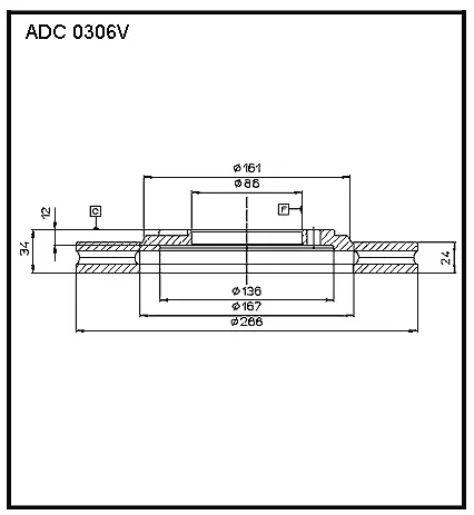 Тормозной диск ALLIED NIPPON ADC0306V 1441277319 JEJ Y7