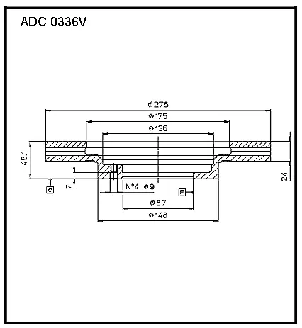 Тормозной диск ALLIED NIPPON 1441277324 ET8RX 6 ADC0336V