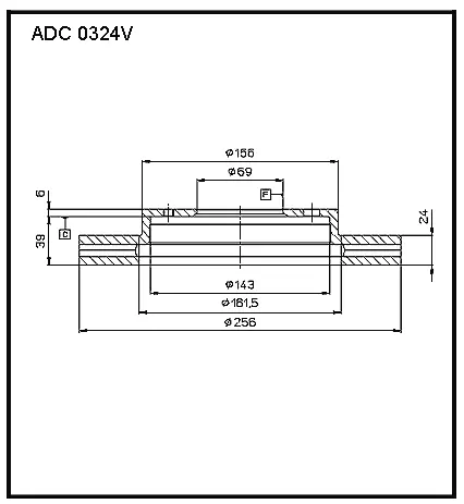 Тормозной диск ALLIED NIPPON 1441277326 ADC0324V UVM2 3