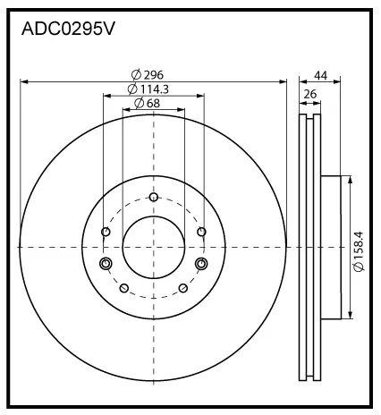 Тормозной диск ALLIED NIPPON ADC0295V RCRI4 EQ 1441277340 изображение 0