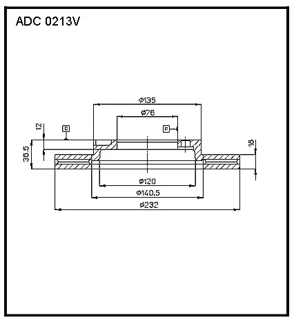 Тормозной диск ALLIED NIPPON ADC0213V J1 5MVHO 1441277346