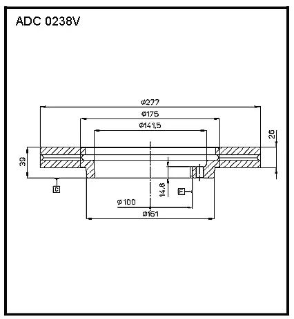 Тормозной диск ALLIED NIPPON ADC0238V Q7Z 61 1441277348