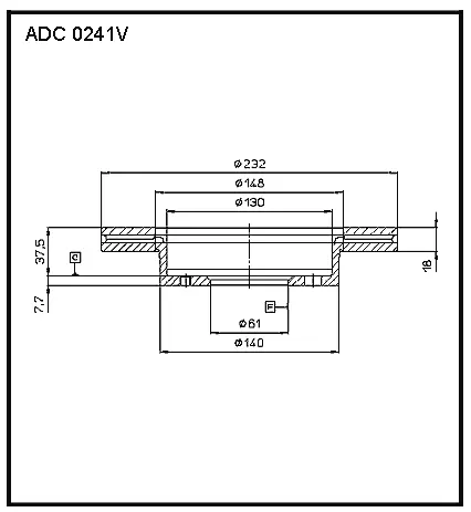 Тормозной диск ALLIED NIPPON ADC0241V 89DG P 1441277349