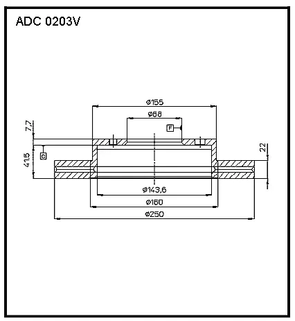 Тормозной диск ALLIED NIPPON ADC0203V K P344OY 1441277353