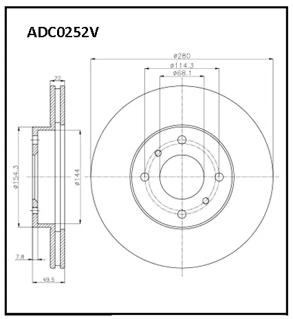 Тормозной диск ALLIED NIPPON FA38 NF 1441277357 ADC0252V