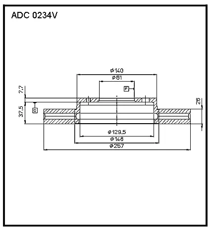 Тормозной диск ALLIED NIPPON ADC0234V 1441277361 5 SZUC