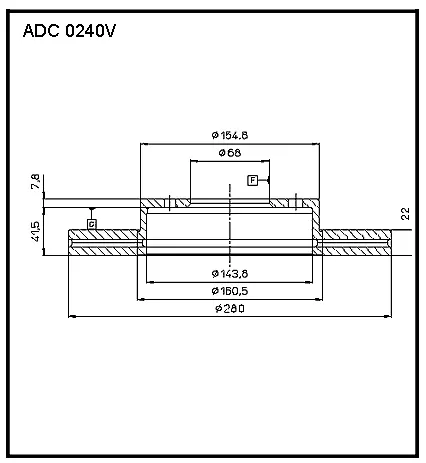 Тормозной диск ALLIED NIPPON ADC0240V 1441277362 36I FBJ