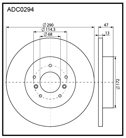 Тормозной диск ALLIED NIPPON MEV OMC ADC0294 1441277389