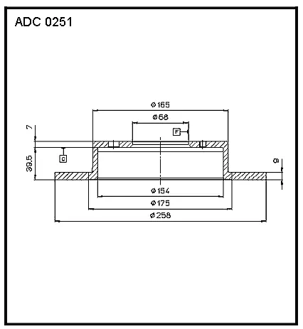 Тормозной диск ALLIED NIPPON 1441277392 ADC0251 BXIK XKI