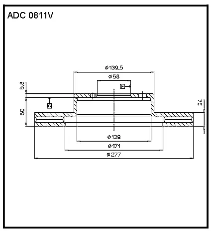 Тормозной диск ALLIED NIPPON B3TDS A ADC0811V 1441277407 изображение 0