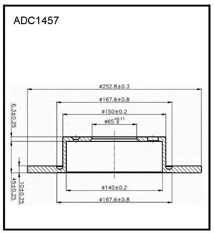 Тормозной диск ALLIED NIPPON 1441277410 ADC1457 NU62 W9