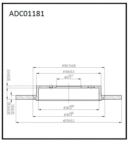 Тормозной диск ALLIED NIPPON 1441277450 ADC01181 0R76R O изображение 0