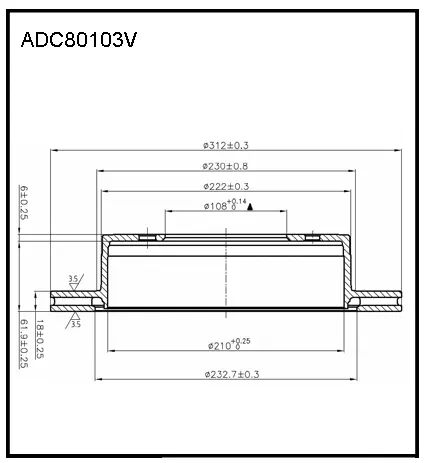 Тормозной диск ALLIED NIPPON I 7IDYM2 ADC80103V 1441277455