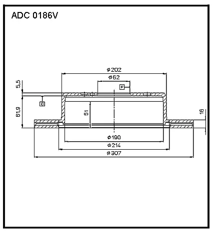 Тормозной диск ALLIED NIPPON ADC0186V P2A J9 1441277467 изображение 0