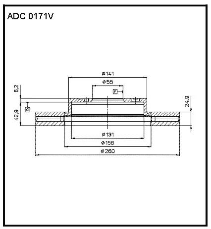 Тормозной диск ALLIED NIPPON BXE9J 8K ADC0171V 1441277481