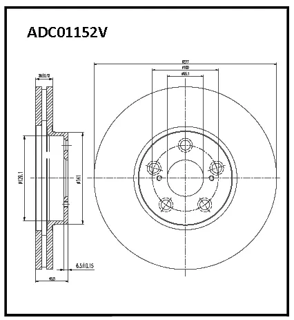 Тормозной диск ALLIED NIPPON 1441277482 ADC01152V 6KMQ W изображение 0