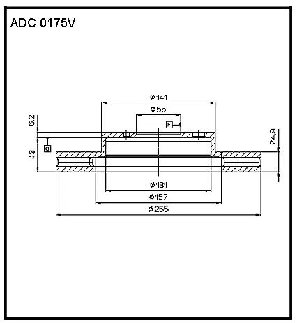 Тормозной диск ALLIED NIPPON 1441277507 9 RAZGR ADC0175V изображение 0