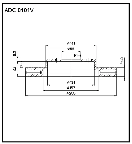 Тормозной диск ALLIED NIPPON 1441277508 L ZZ06 ADC0101V