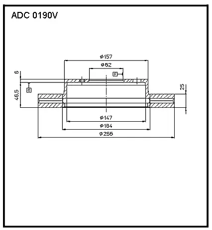 Тормозной диск ALLIED NIPPON 1441277520 ADC0190V ZP V8G