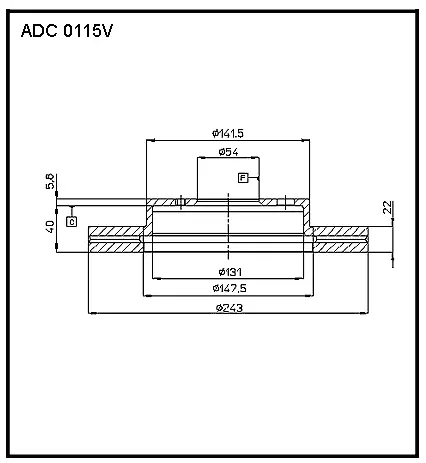Тормозной диск ALLIED NIPPON ADC0115V JK LDNW 1441277524