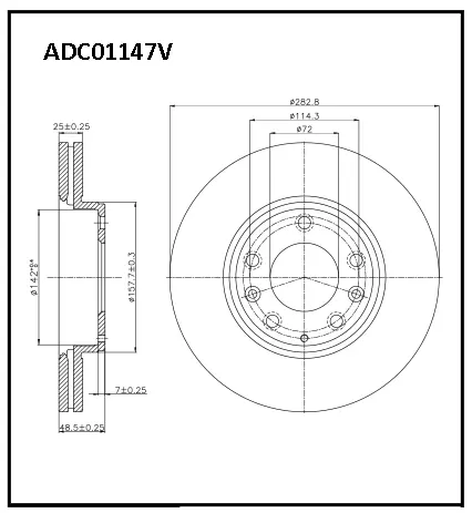 Тормозной диск ALLIED NIPPON ADC01147V K TAFMT 1441277532 изображение 0
