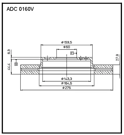Тормозной диск ALLIED NIPPON ADC0160V C RMH3UM 1441277533