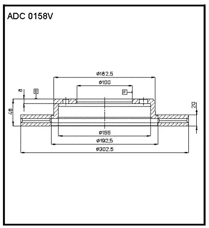 Тормозной диск ALLIED NIPPON ADC0158V 1441277535 9K KMGC изображение 0