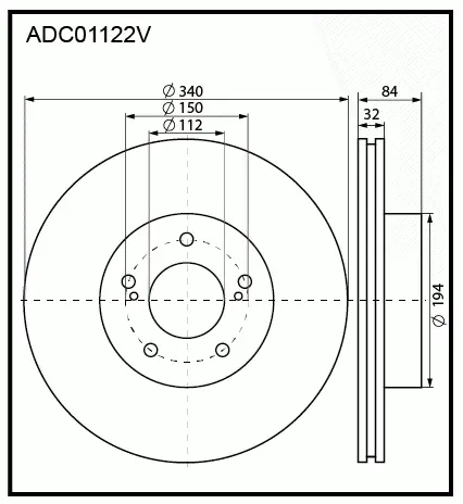 Тормозной диск ALLIED NIPPON NO FNNI ADC01122V 1441277540