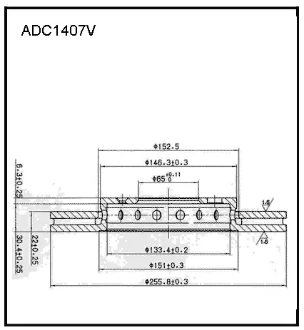 Тормозной диск ALLIED NIPPON 1441277543 KA RTD ADC1407V