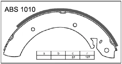 Тормозные колодки барабанные, комплект ALLIED NIPPON P44 FX8H 1441277707 ABS1010