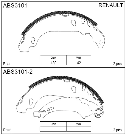 Тормозные колодки барабанные, комплект ALLIED NIPPON ABS3101 1441277742 XORMLU 0