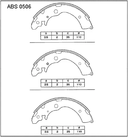 Тормозные колодки барабанные, комплект ALLIED NIPPON 7IIF H 1441277767 ABS0506