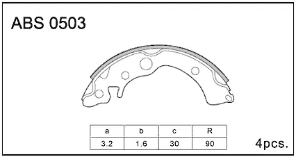 Тормозные колодки барабанные, комплект ALLIED NIPPON SL56 7VZ ABS0503 1441277922