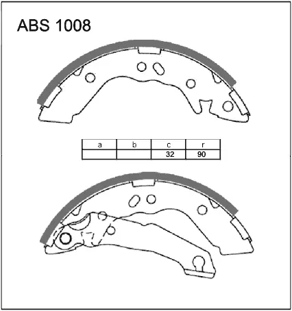 Тормозные колодки барабанные, комплект ALLIED NIPPON 1441277945 C97J G ABS1008
