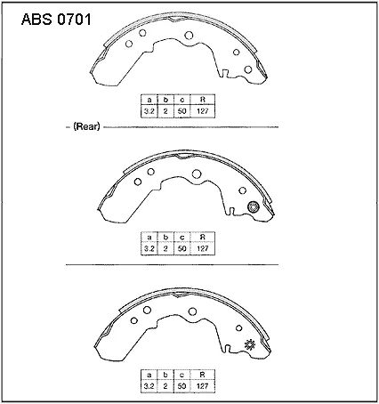Тормозные колодки барабанные, комплект ALLIED NIPPON SH JUS ABS0701 1441277980