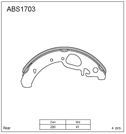 Тормозные колодки барабанные, комплект ALLIED NIPPON 1441278015 ABS1703 OP4 8PI изображение 0