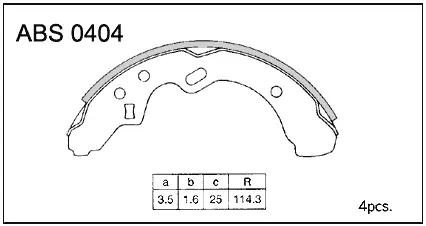 Тормозные колодки барабанные, комплект ALLIED NIPPON 1441278050 ABS0404 R144 PIK изображение 0
