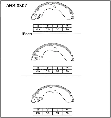 Тормозные колодки барабанные, комплект ALLIED NIPPON ABS0307 H PZL8P 1441278095