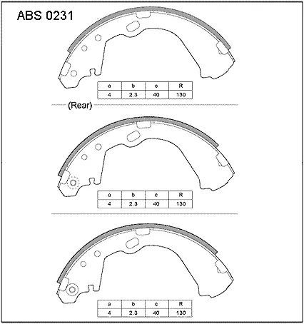 Тормозные колодки барабанные, комплект ALLIED NIPPON ABS0231 O4I ZRK 1441278124